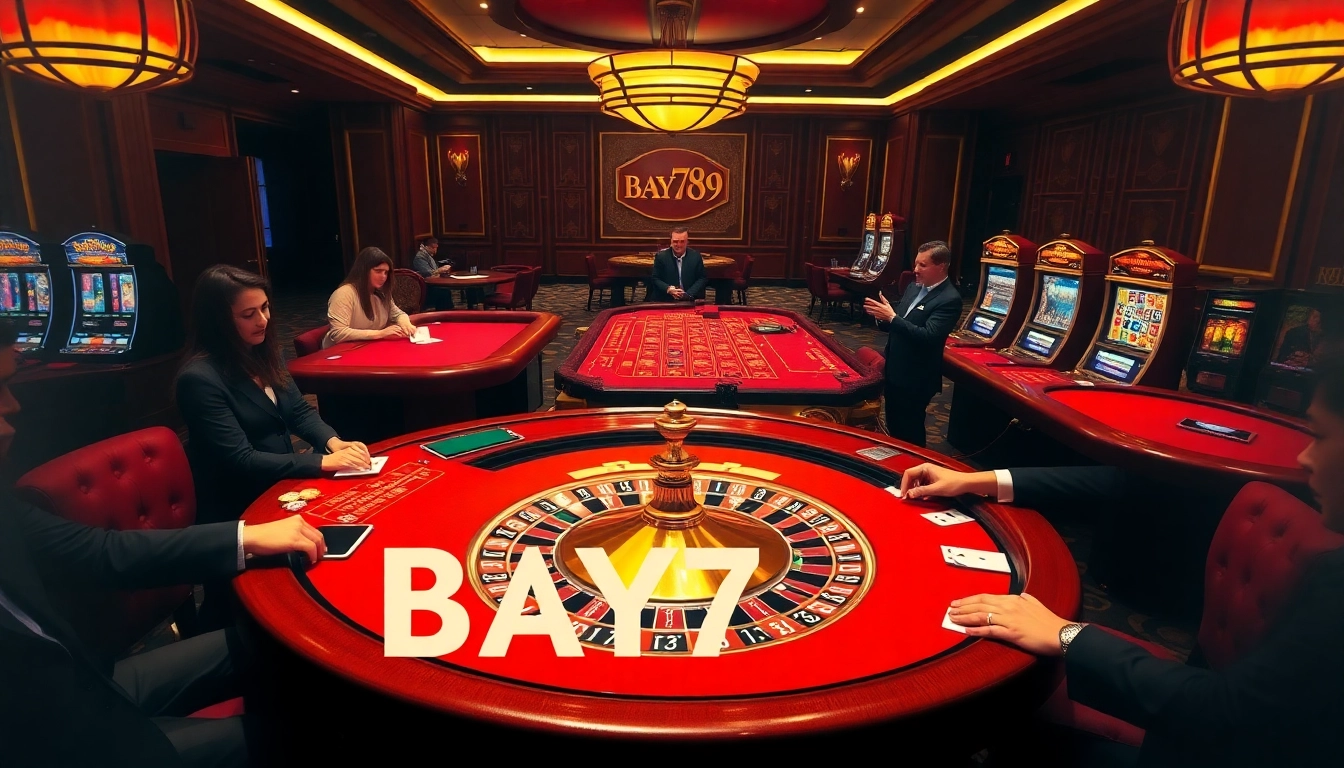 Experience thrilling gameplay at Bay789's luxurious casino, featuring roulette, cards, and excitement.