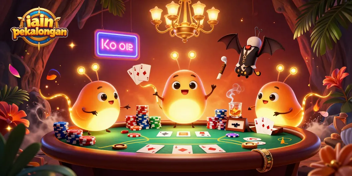 Play poker at IAIN Pekalongan's vibrant casino scene with glowworms illuminating the table.