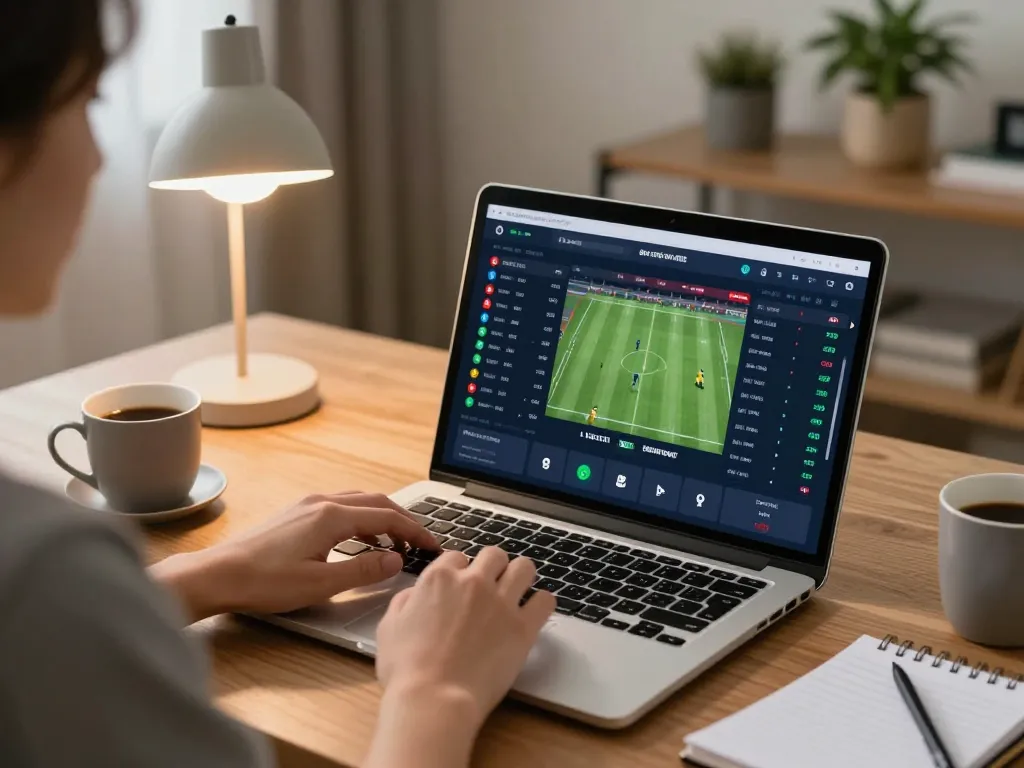 Engaging in online sports betting with ho88 on a modern workspace