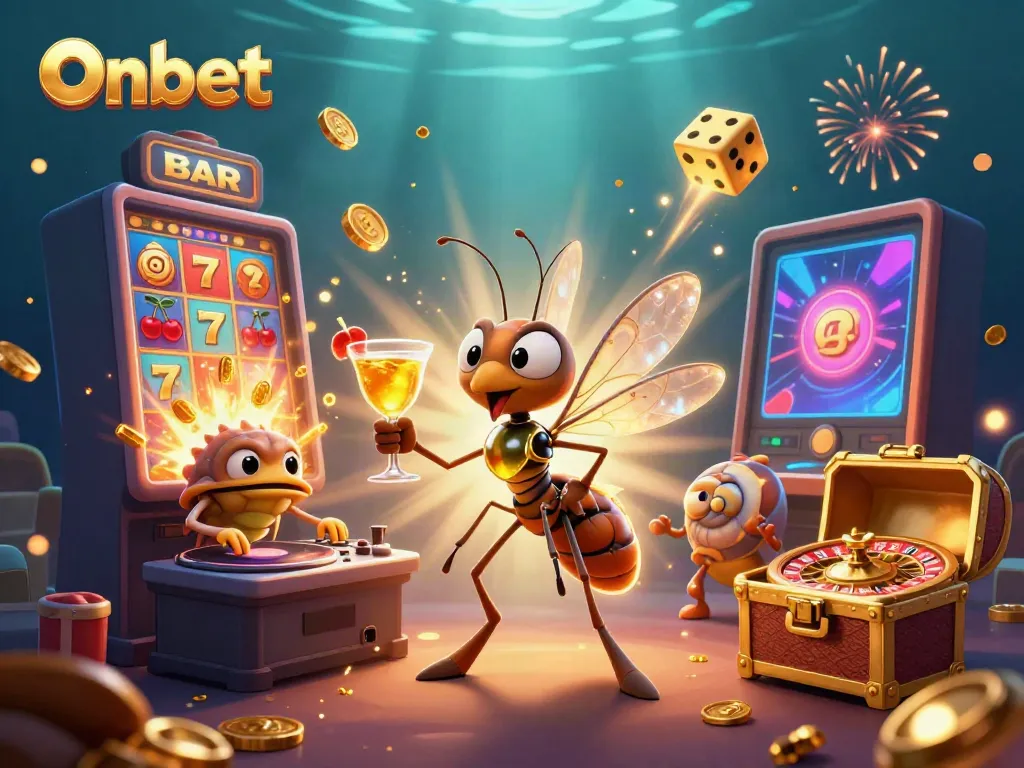Experience thrilling gaming at Onbet with vibrant characters, jackpot excitement, and an immersive casino atmosphere.