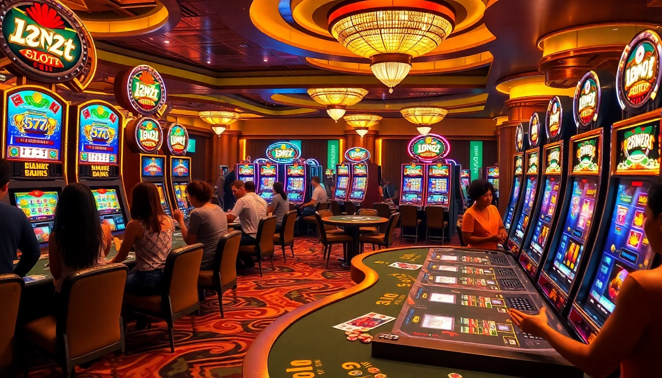 Experience thrilling gameplay with IDNSlot's engaging gaming environment filled with vibrant slot machines.