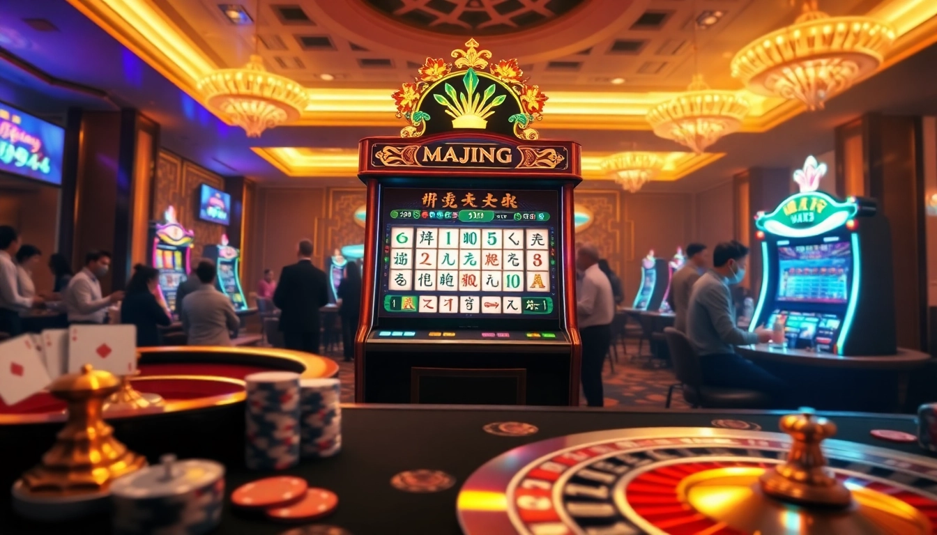 Pemain menjelajahi Mahjong Ways pada mesin slot mewah di suasana kasino online.