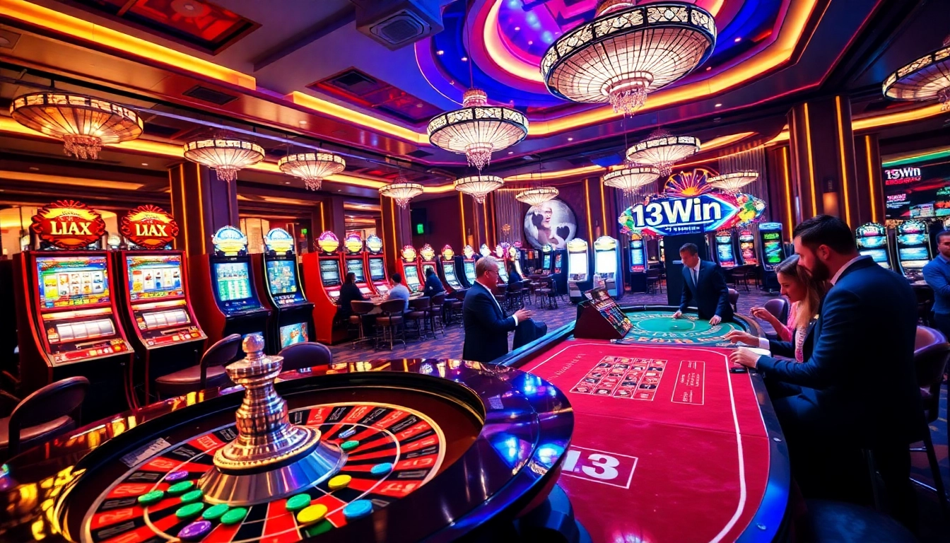 Players engaging in thrilling games at 13Win, highlighting a vibrant casino atmosphere.