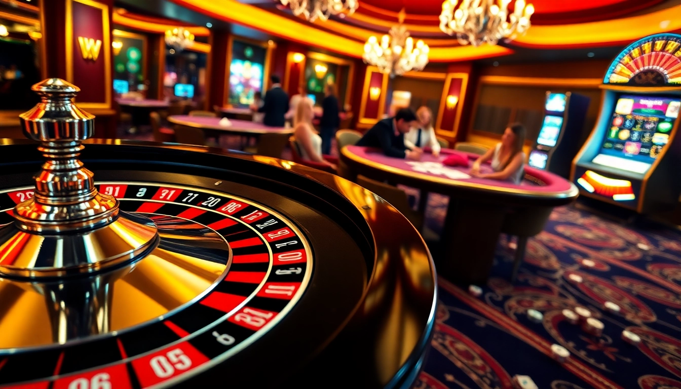 Experience the excitement at ww88 casino with vibrant tables, spinning roulette, and engaged players.