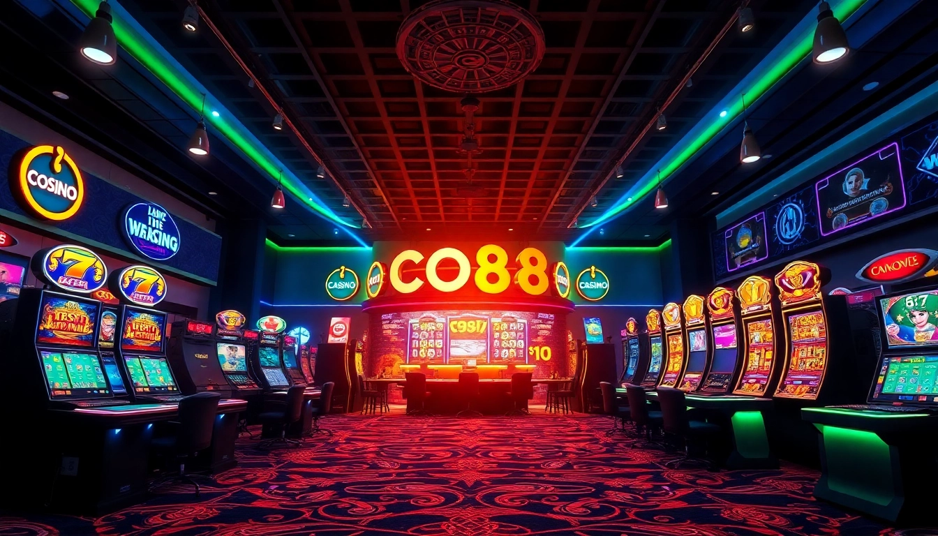 Dynamic casino gaming experience at https://co88.london/ showcasing live dealers and exciting slot machines.