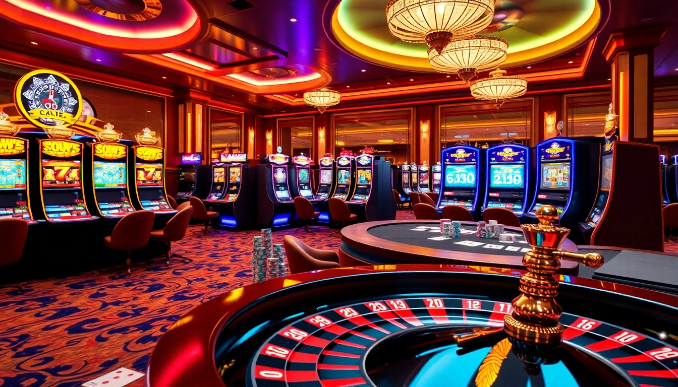 Experience the excitement of slot online gaming in a luxurious casino atmosphere with vibrant slots.