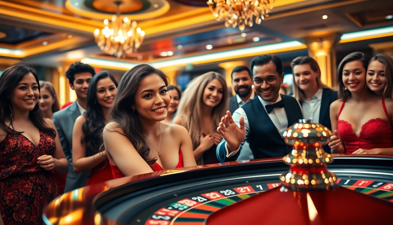 Experience thrilling gameplay with KJC at the casino roulette table, showcasing vibrant interactions.