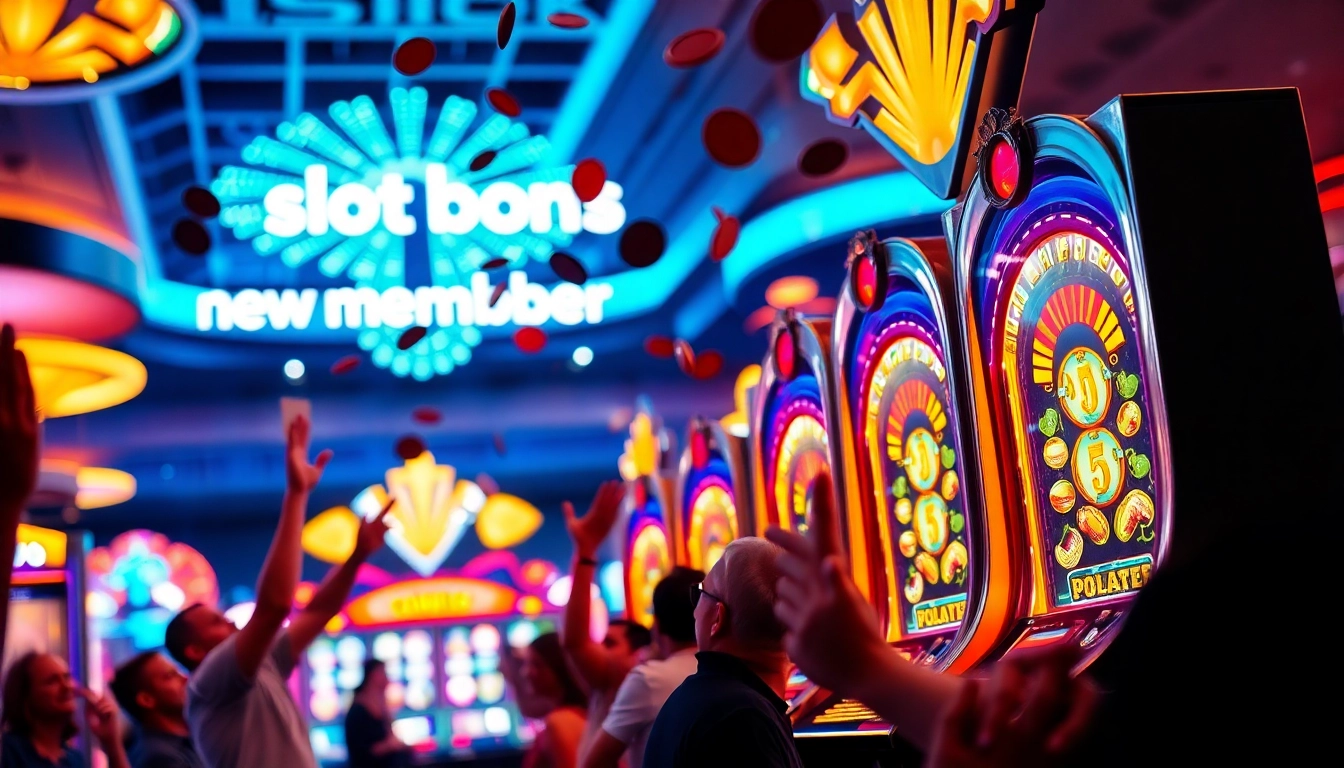 Experience the excitement with a slot bonus new member as players celebrate wins at the casino.