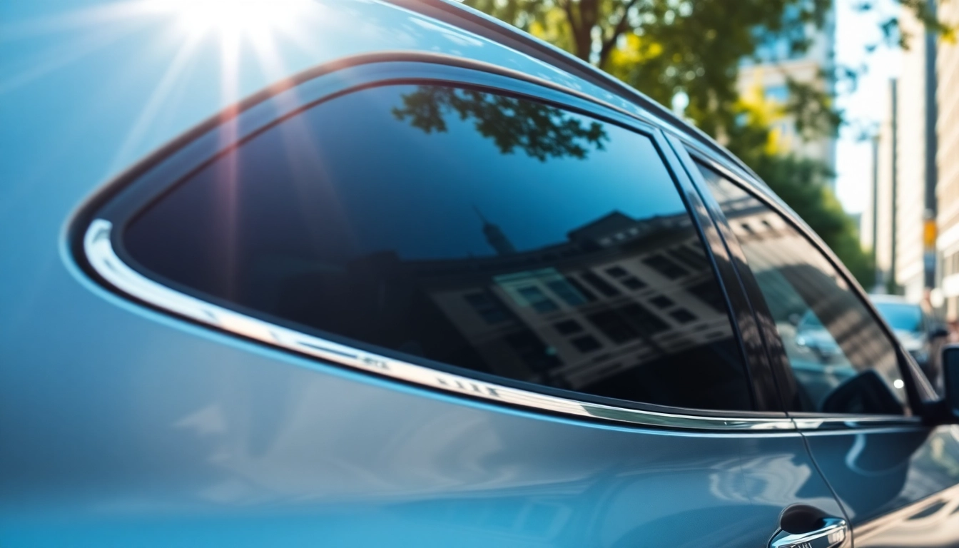 Enhance your vehicle with professional window tinting Cleveland TN, showcasing sleek design and city vibe.