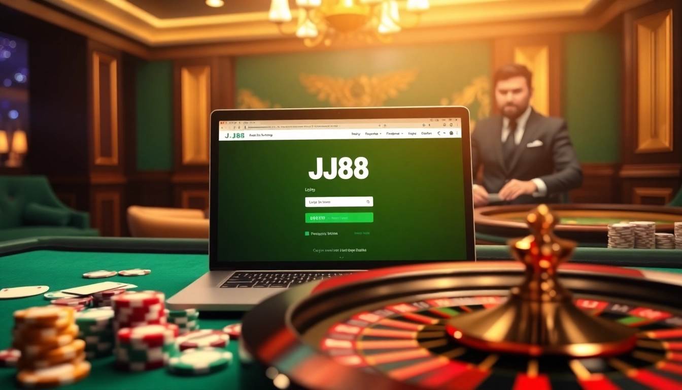 j88 đăng nhập on a vibrant online gaming interface with casino elements in action.